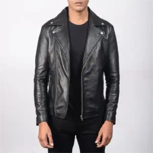 Classic Black Leather Biker Jacket